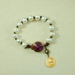 Pearl and Leather Bracelet