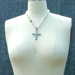 Coptic Cross Necklace  with Thai Silver Hook Clasp