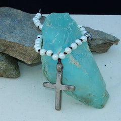 Coptic Cross Necklace  with Thai Silver Hook Clasp