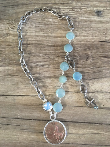 vintage chicken necklace