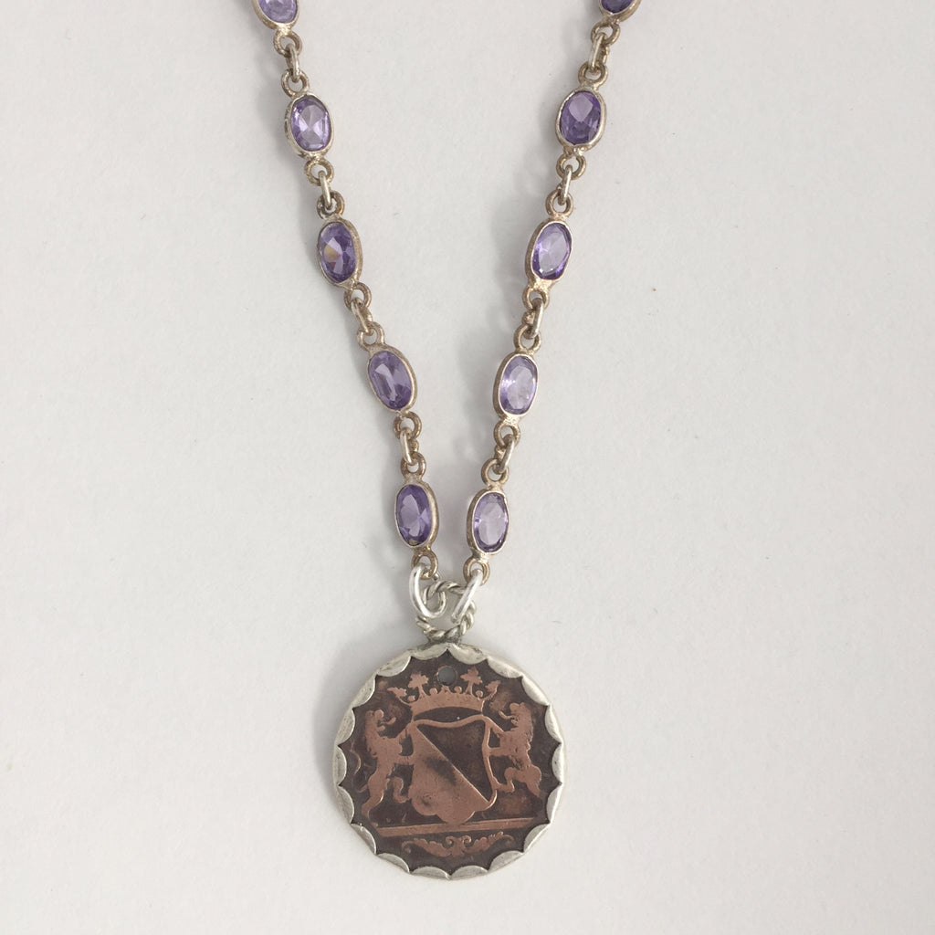 Tanzanite and Copper coin Necklace