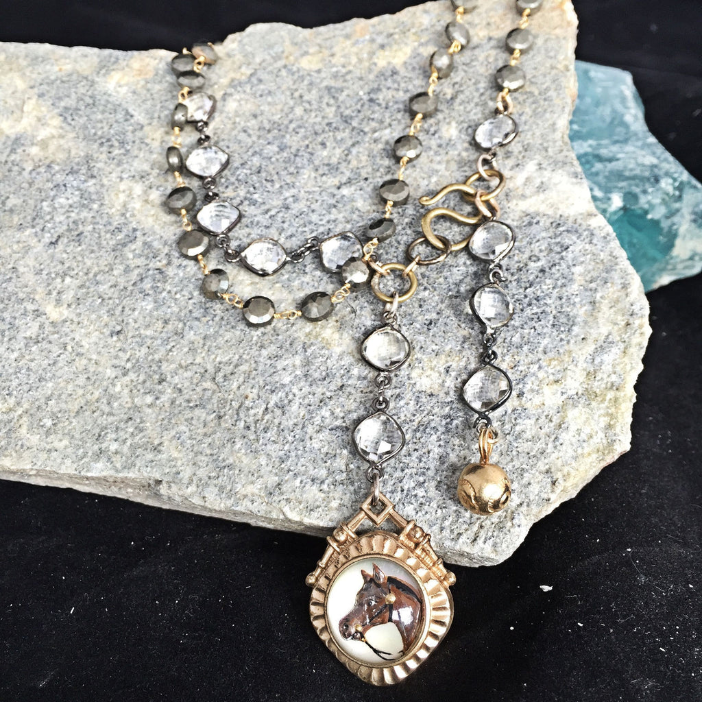 Intaglio Watch Fob Necklace – A Pony and Pearls
