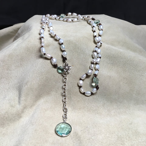 Pearl and Leather Necklace