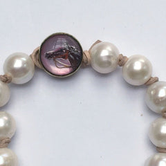 Pink Intaglio Button Bracelet