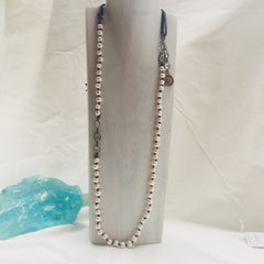 Pearl and Green Amethyst Necklace