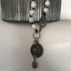 Mary and Pearls Necklace