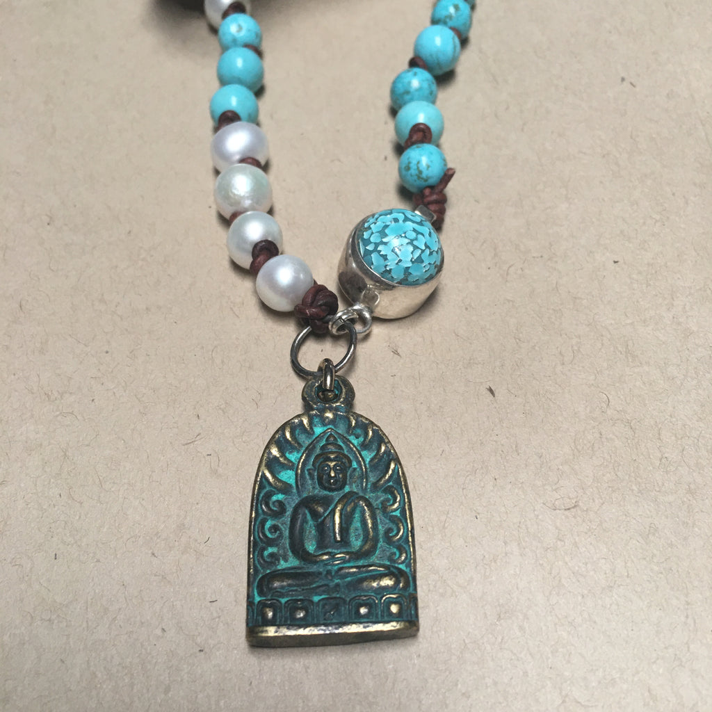 Turquoise Thai Buddha Necklace