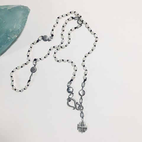 Thai Silver and Pearl Necklace