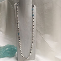 Smokey Topaz and Turquoise Necklace