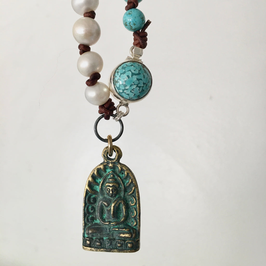 Turquoise Thai Buddha Necklace