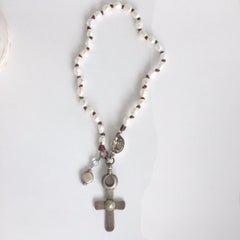 Coptic Cross Necklace with Smokey Topaz